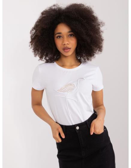 Női póló flitterekkel BASIC FEEL GOOD fehér