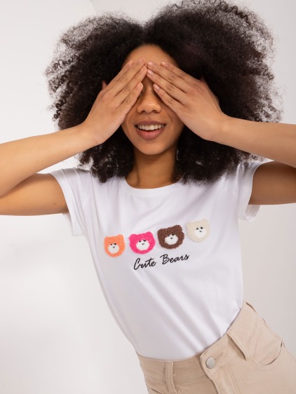 Dámske tričko s medvedíkmi BASIC FEEL GOOD biele
