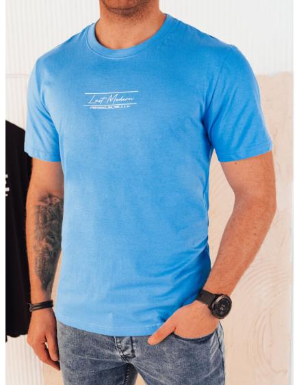 Férfi nyomtatott póló világoskék