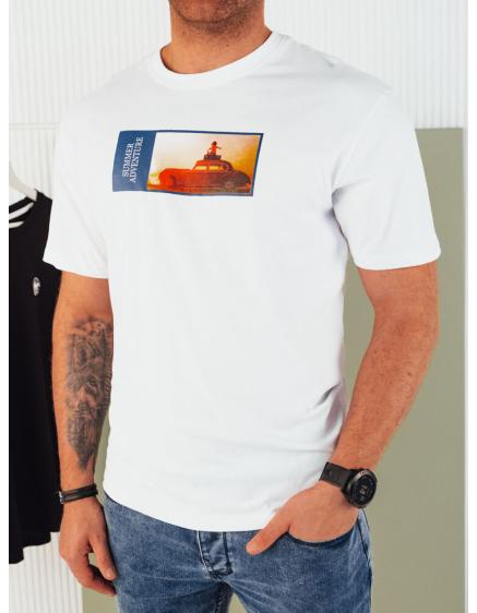 Pánske tričko s potlačou biele