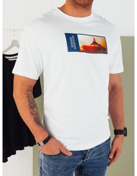 Pánske tričko s potlačou biele
