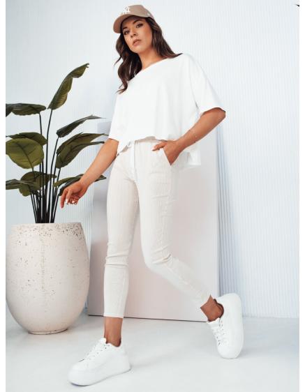 Dámské kalhoty MARINS s béžovými a bílými pruhy