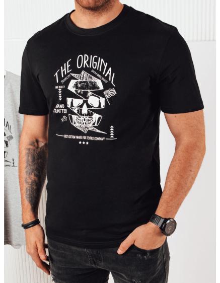 Férfi nyomtatott póló fekete