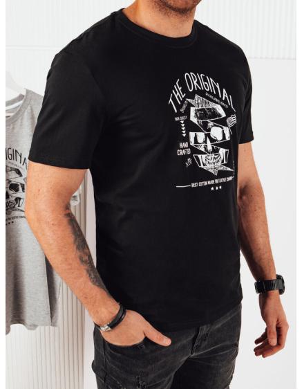 Férfi nyomtatott póló fekete