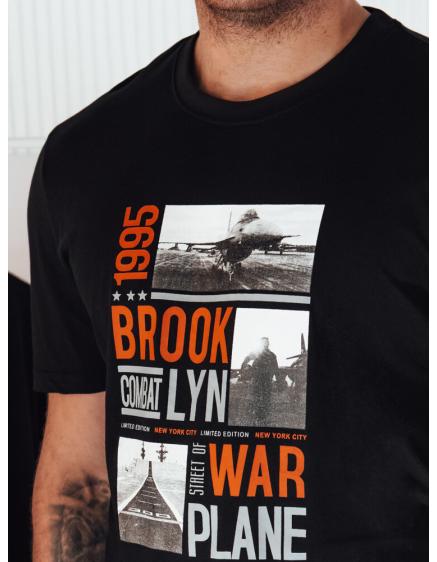 Férfi nyomtatott póló fekete