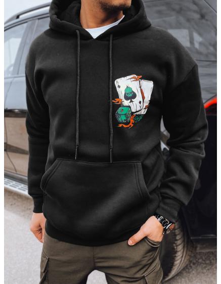 Pánska mikina s potlačou čierna