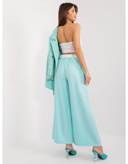 Női nadrág elasztikus derékkal mentazöld