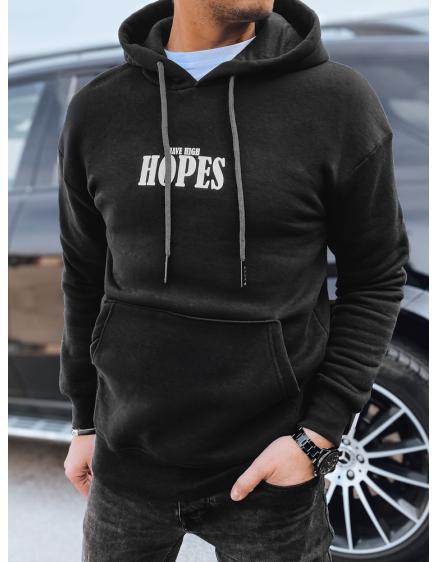 Pánska mikina s potlačou čierna