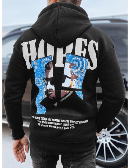 Pánska mikina s potlačou čierna