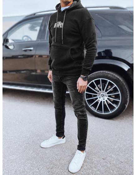 Pánska mikina s potlačou čierna