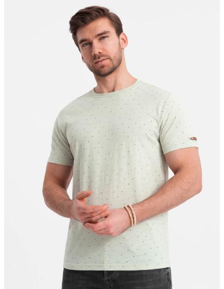 Pánske tričko BASIC s ozdobným efektom V4 OM-TSCT-0178 zelená