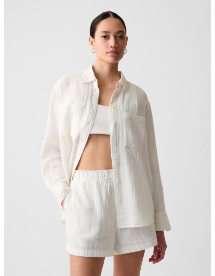 Nadrozmerná mušelínová košeľa