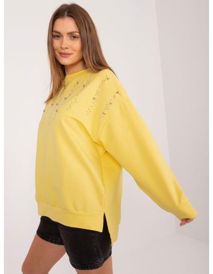 Női blúz applikációkkal sárga