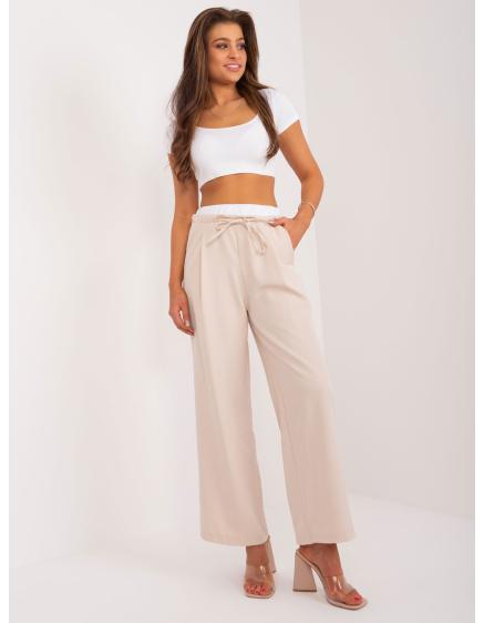 Női széles szárú nadrág világos bézs színben
