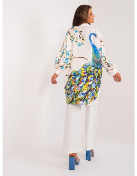 Dámska košeľa s potlačou krémová