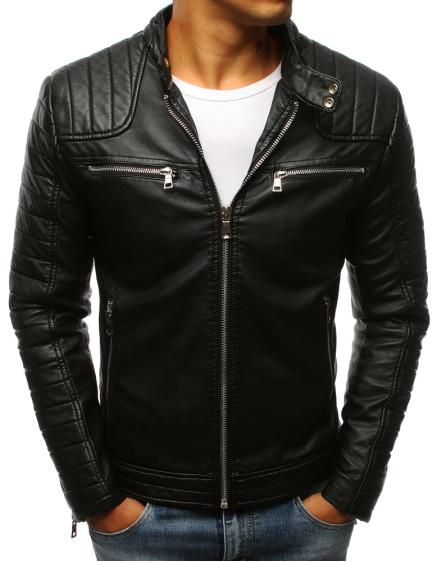 STYLE férfi dzseki, fekete műbőr