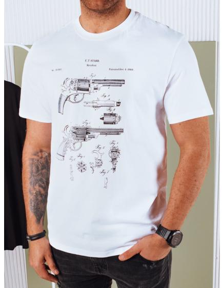 Pánske tričko s potlačou, biele