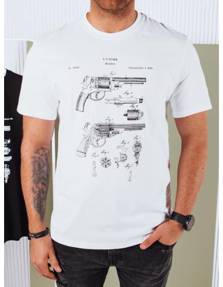 Pánske tričko s potlačou, biele