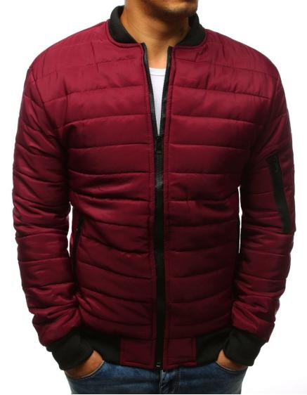 Pánska STYLE bunda prešívaná bomber jacket bordó