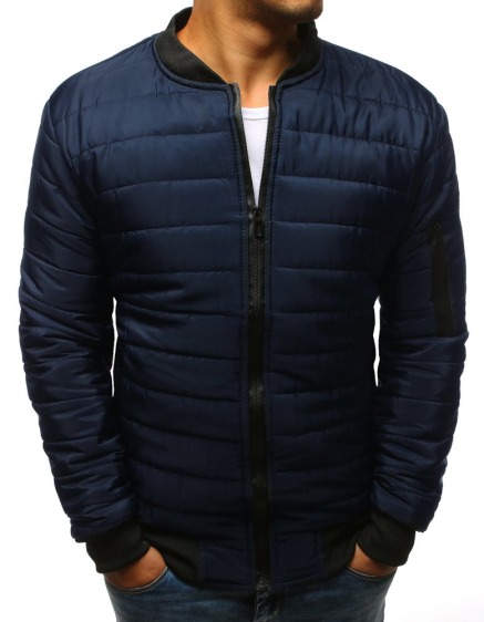 Pánska STYLE bunda prešívaná bomber jacket tmavo modrá