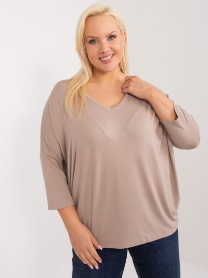 Női plus size blúz sötétbézs
