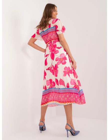 Dámské šaty s barevnými vzory růžové a béžové 
