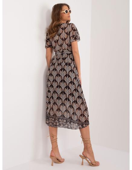 Dámske šaty s potlačou s krátkym rukávom čierne