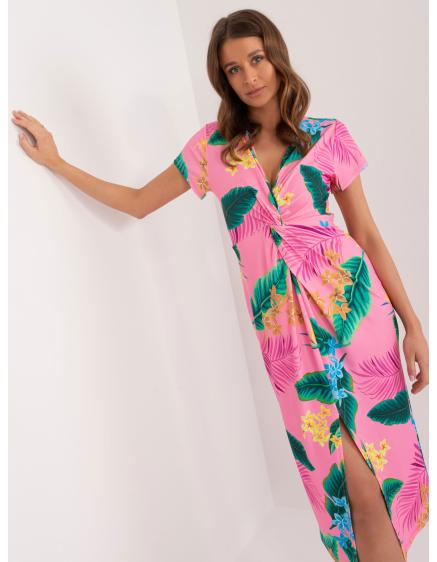 Dámske šaty s potlačou ružové