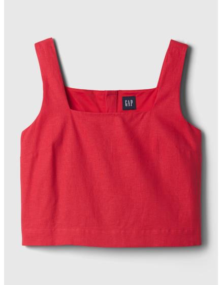 Lněný crop top