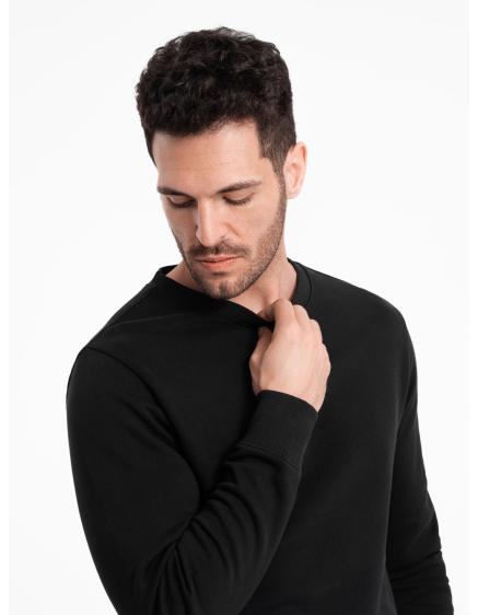 Pánska mikina s okrúhlym výstrihom BASIC čierna