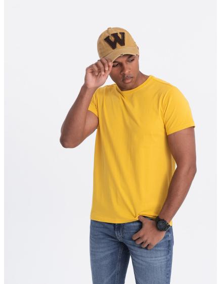 Férfi klasszikus pamut póló BASIC mustár