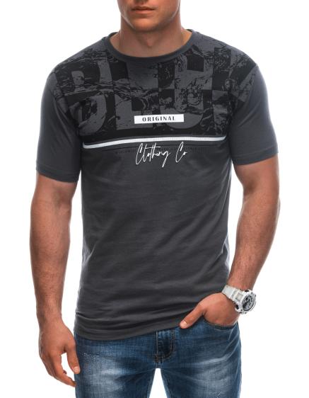 Pánské tričko S1943 tmavě šedé