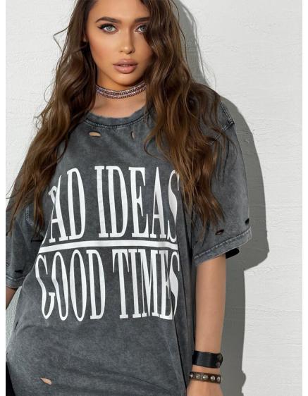 Dámské tričko s potiskem HAYATOUS grafitová