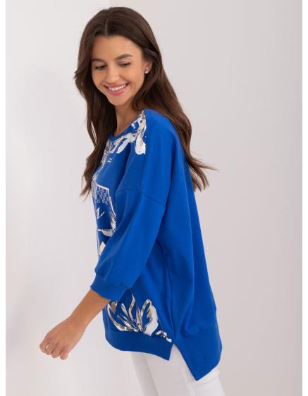 Női 3/4 ujjú blúz kobalt színű