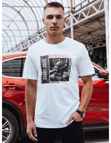 Férfi póló fehér nyomtatott