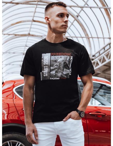 Férfi póló fekete nyomtatott