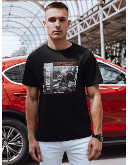 Férfi póló fekete nyomtatott