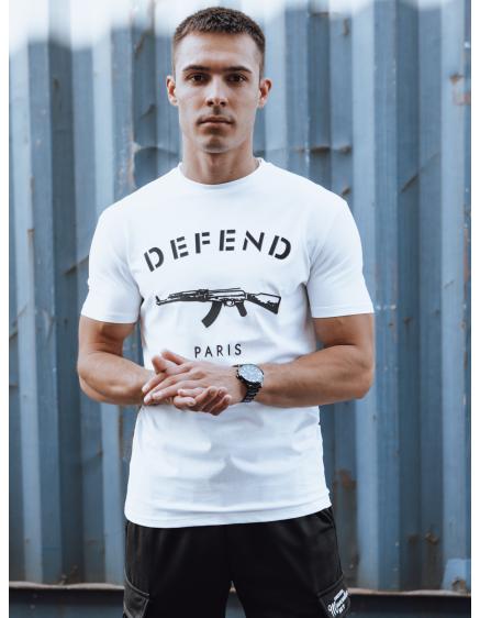 Férfi nyomtatott póló LUNA fehér