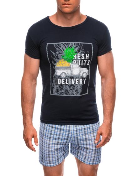 Férfi pizsama U489 tengerészkék