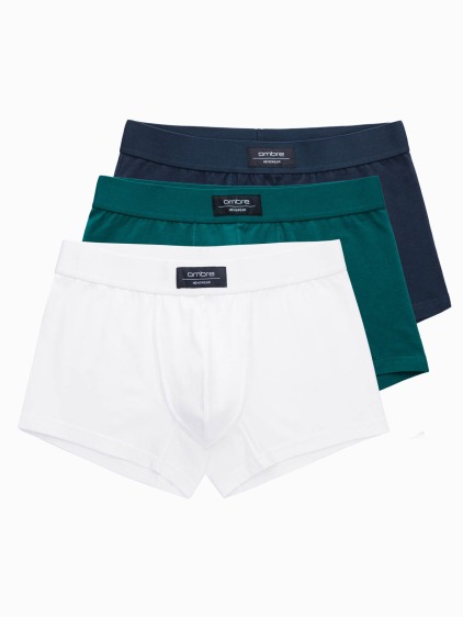 Pánské jednobarevné boxerky BASIC s elastanem 3 pack mix