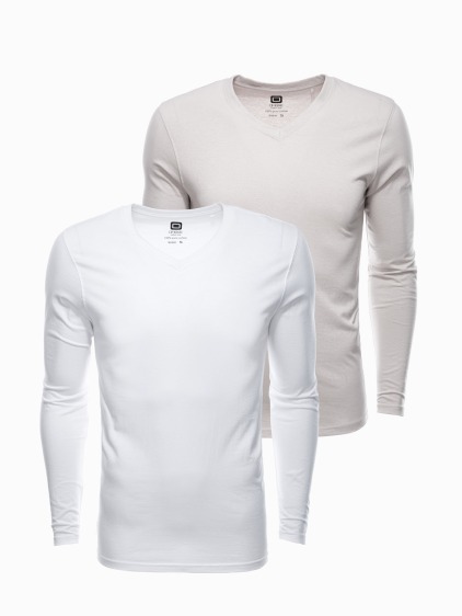 Pánská souprava triček s dlouhým rukávem V-NECK mix V8 Z41