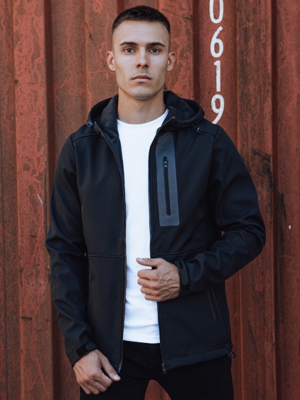 Férfi átmeneti softshell dzseki kapucnival sötétkék