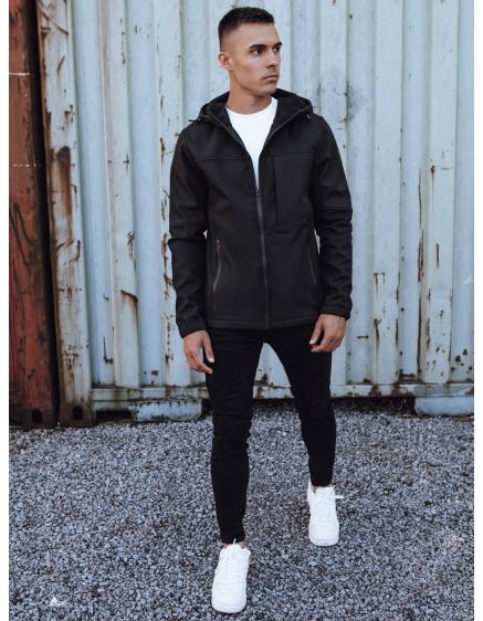 Pánská přechodná softshellová bunda s kapucí černá