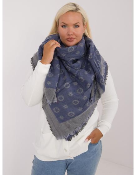 Női meleg gyapjú sál kék-szürke
