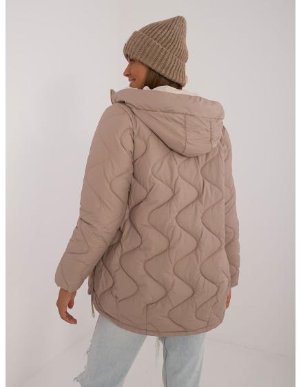 Dámska bunda s vreckami prechodná béžová