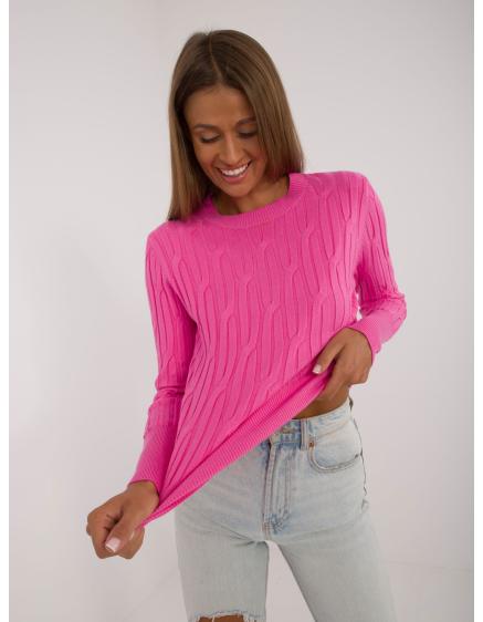 Dámský svetr s dlouhými rukávy růžový 
