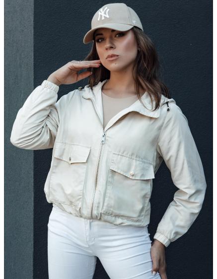 Dámska prechodná bunda s kapucňou BELIJ béžová