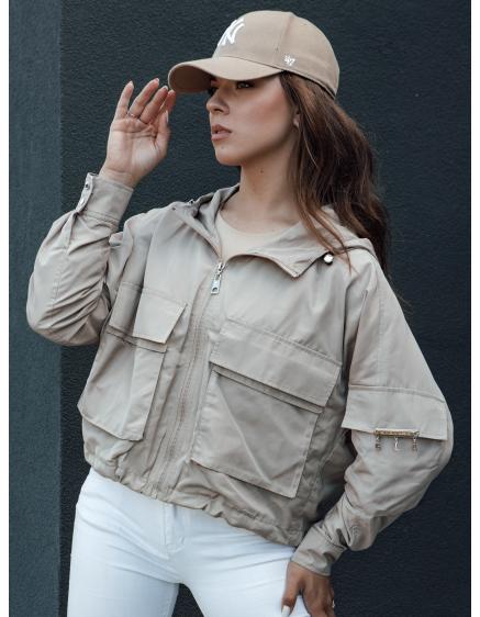 Dámská přechodná bunda s kapucí BUNOL béžová