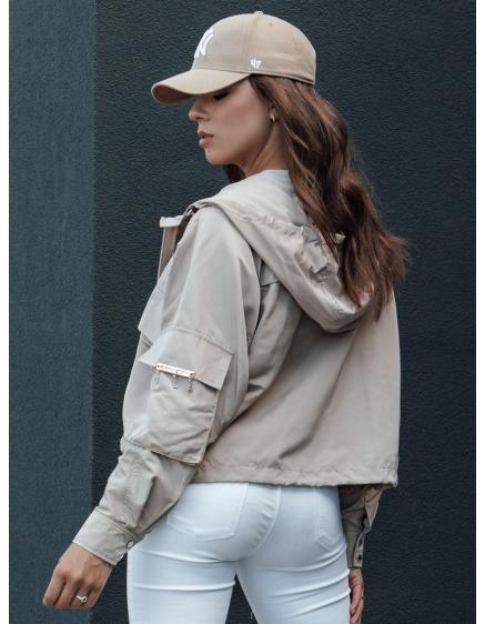 Dámská přechodná bunda s kapucí BUNOL béžová