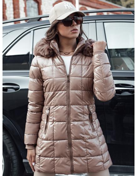 Dámská prošívaná zimní bunda s kapucí WINTERZIP béžová